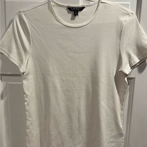 NWOT Ralph Lauren Women’s White Crew Neck Short Sleeve T never worn tag fell off